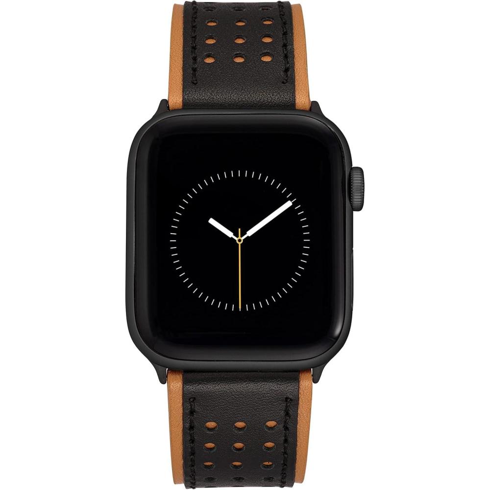 imageVince Camuto Fashion Bands for Apple Watch Secure Adjustable Apple Watch Replacement Band Fits Most WristsBlackCamel Brown