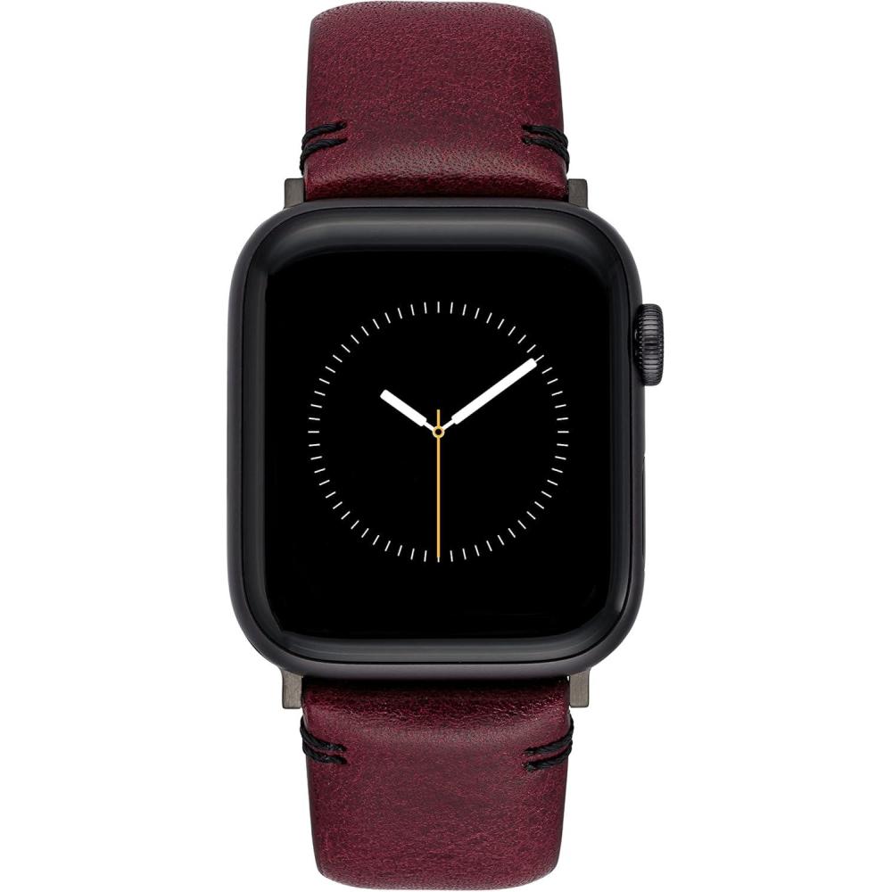imageVince Camuto Fashion Bands for Apple Watch Secure Adjustable Apple Watch Replacement Band Fits Most WristsLeather Band for Apple Watch Burgundy