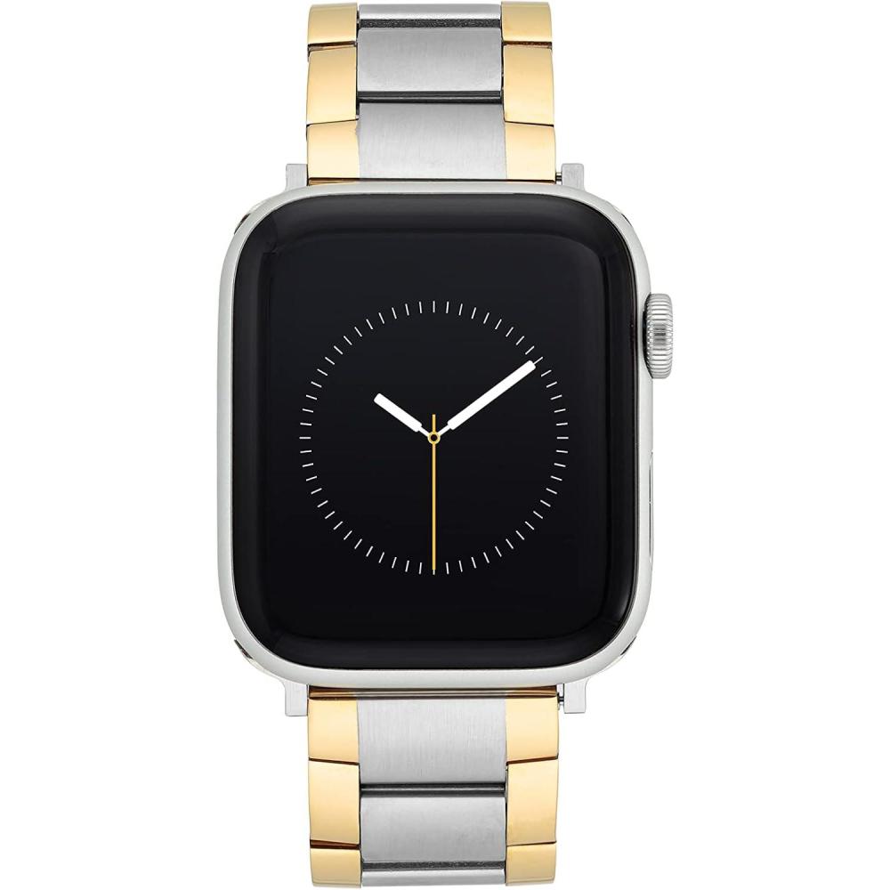 imageVince Camuto Fashion Bands for Apple Watch Secure Adjustable Apple Watch Replacement Band Fits Most WristsTwo Tone Gold  Silver