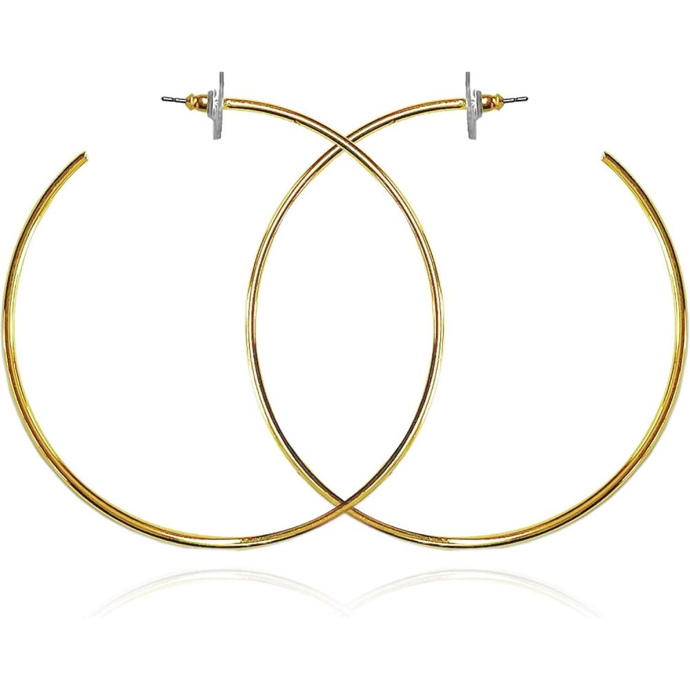 imageVince Camuto Gold Tone Extra Large Open Hoop Earrings For Women XL