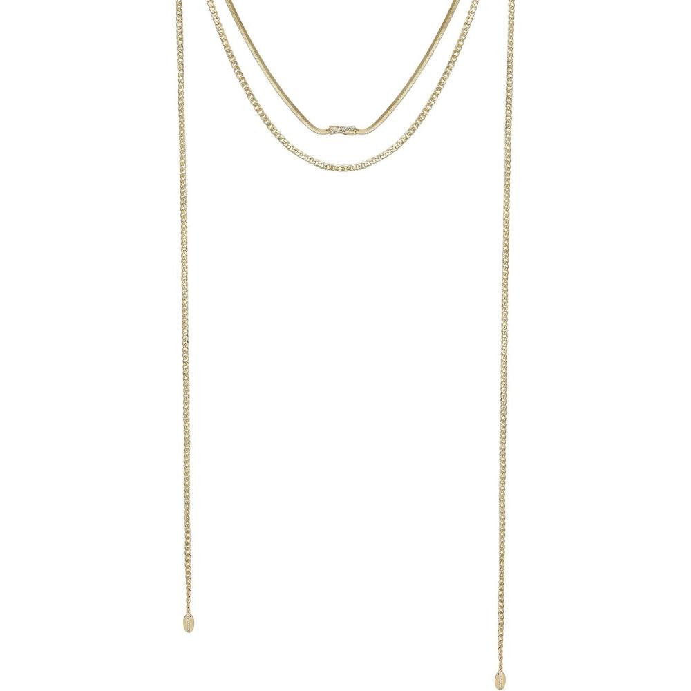 imageVince Camuto Gold Tone Long Multi Layer Chain Necklace 16quot 18quot
