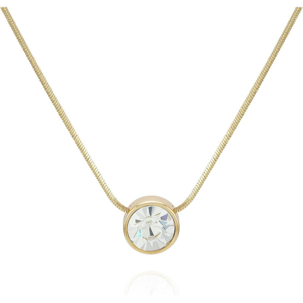 imageVince Camuto Gold Tone Simple Chain Necklace with Crystal Rhinestone Pendant