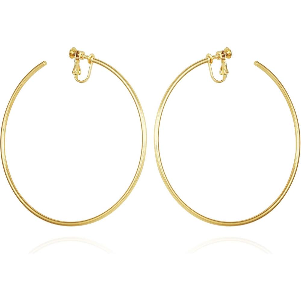 imageVince Camuto GoldTone Extra Large Open Hoop ClipOn Earrings For Women