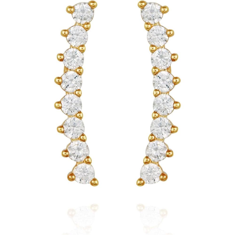 imageVince Camuto Goldtone CZ Studded Climber Earrings For Women
