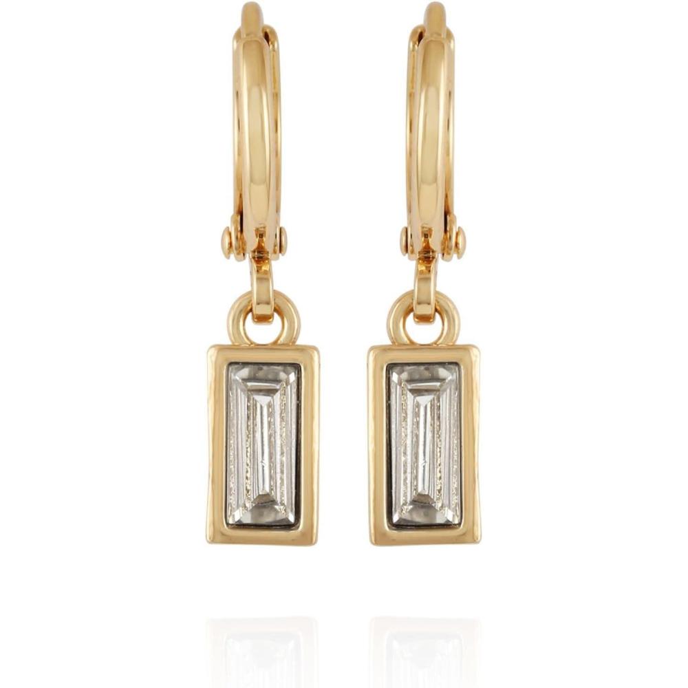 imageVince Camuto Goldtone Glass Stone Huggie Hoop Dangle Earrings