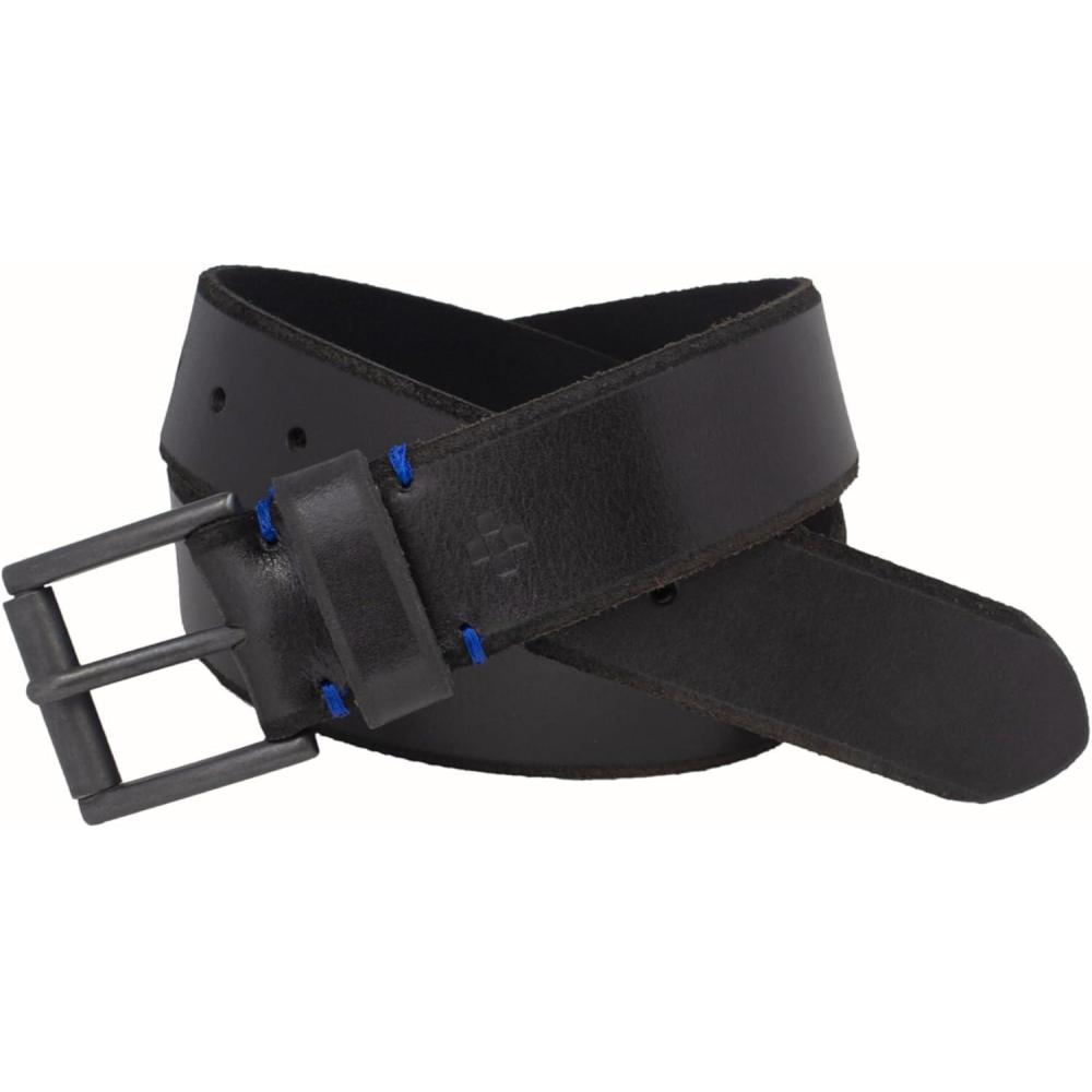 imageVince Camuto Mens Jean Belt  Black Belt  Genuine Leather Belt  Black Finish Belt BuckleBlack