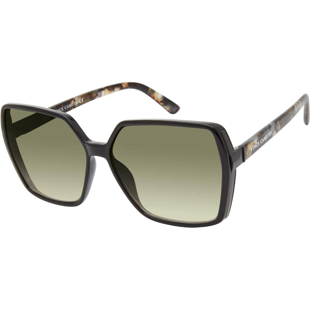 imageVince Camuto Vc941 Oversized Geometric 100 Uv Protective Womens Hexagonal Sunglasses Luxe Gifts for Her 59 MmBlack  Crystal