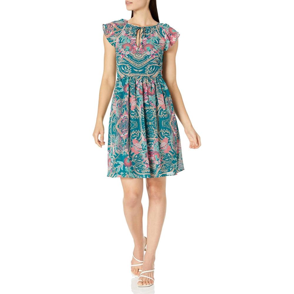 imageVince Camuto Womens Casual Float Babydoll DressTeal