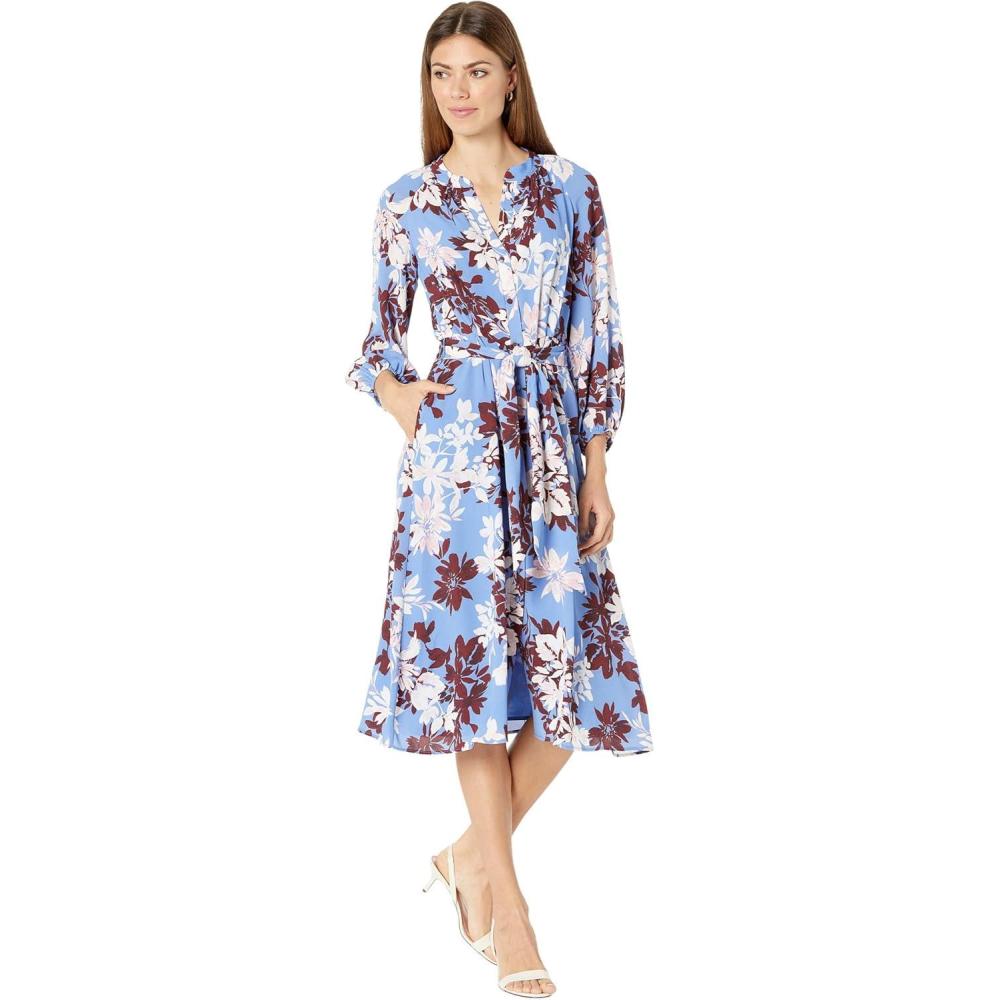 imageVince Camuto Womens Casual Midi Shirt DressBlue