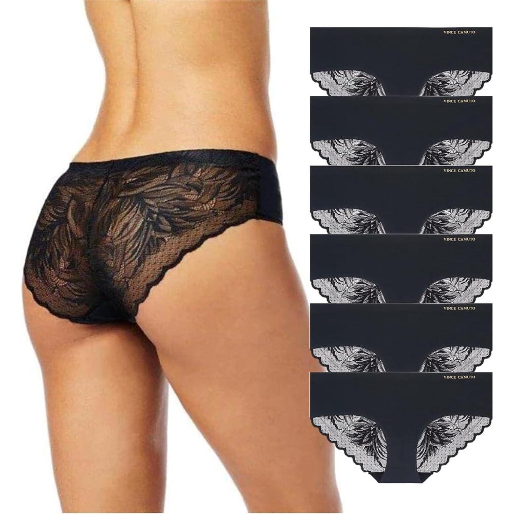imageVince Camuto Womens Hipster Underwear Soft Seamless Lace Breathable Ladies Panties 36 Pack Ropa Interior de MujerBlack 6pk