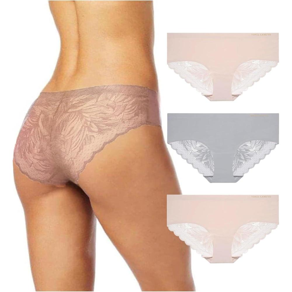 imageVince Camuto Womens Hipster Underwear Soft Seamless Lace Breathable Ladies Panties 36 Pack Ropa Interior de MujerMorganiteGreyMorganite 3pk