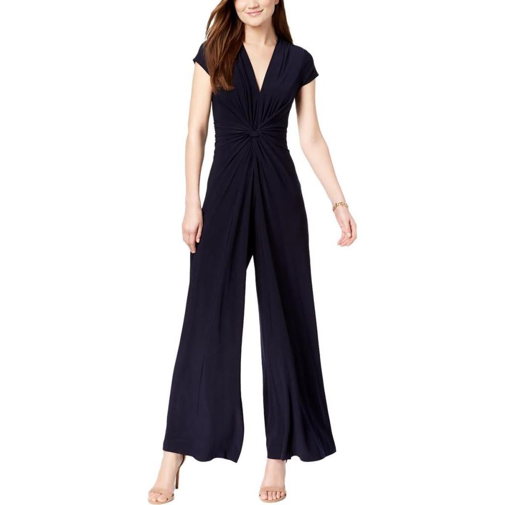 imageVince Camuto Womens Short Sleeve Vneck Twist Front Summer JumpsuitMarine Navy