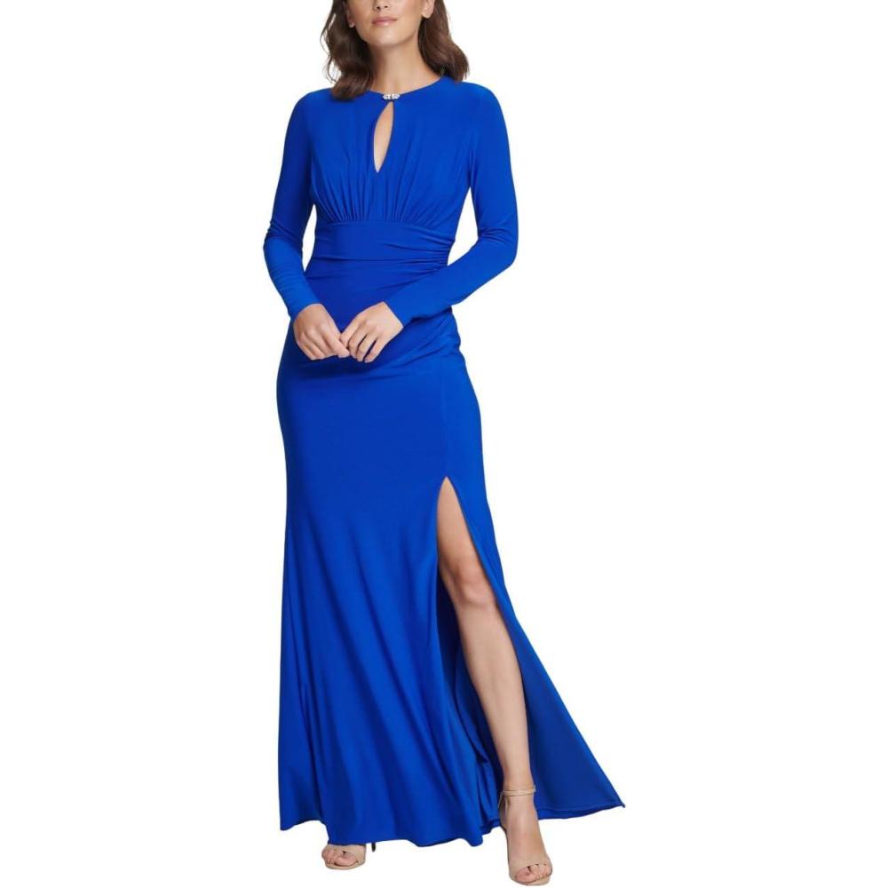 imageVince Camuto Womens Sleeveless Keyhole Tie Waist JumpsuitRoyal Blue