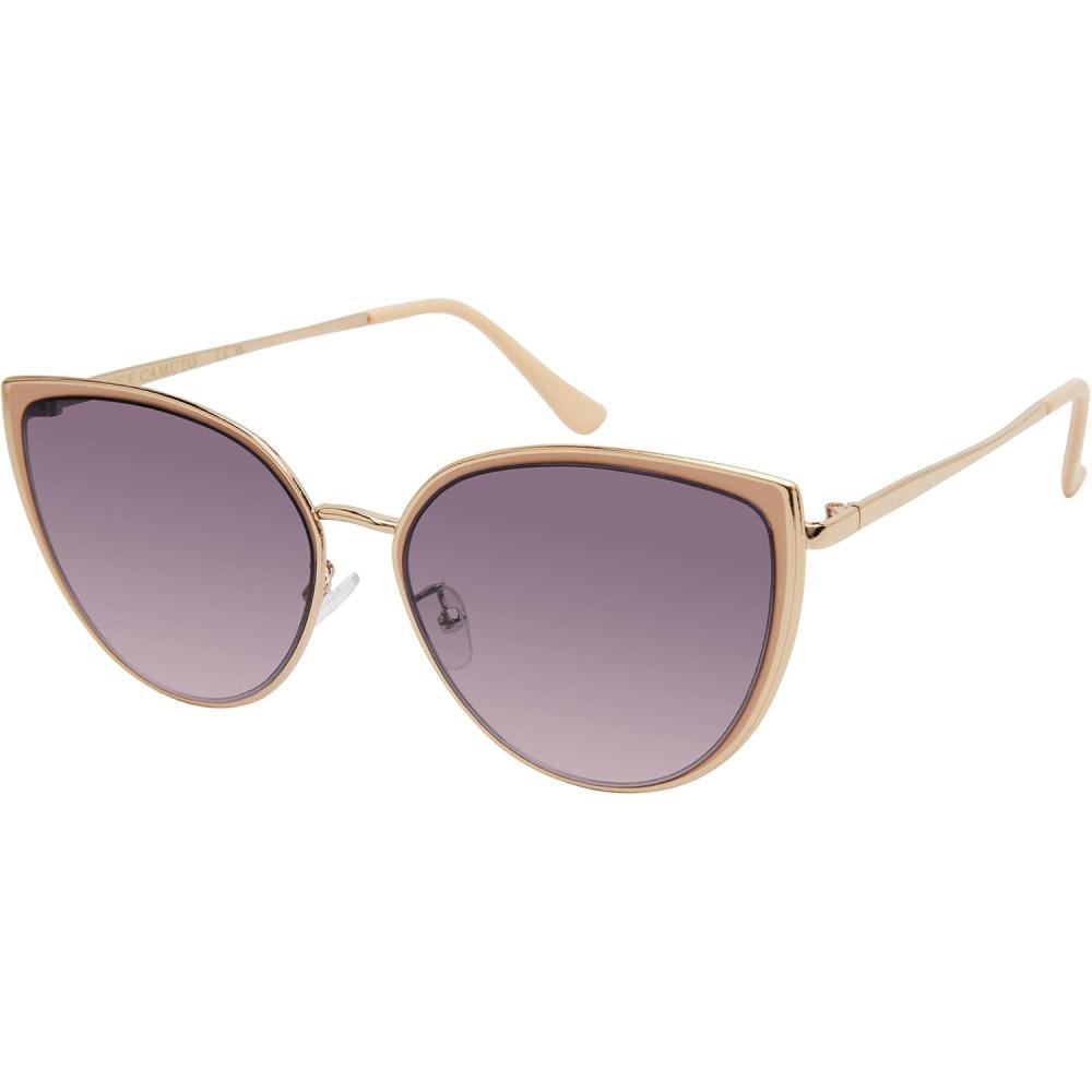imageVince Camuto Womens Vc1083 Vintage Metal 100 Uv Protective Cat Eye Sunglasses Luxe Gifts for Her 57 MmGold  Nude
