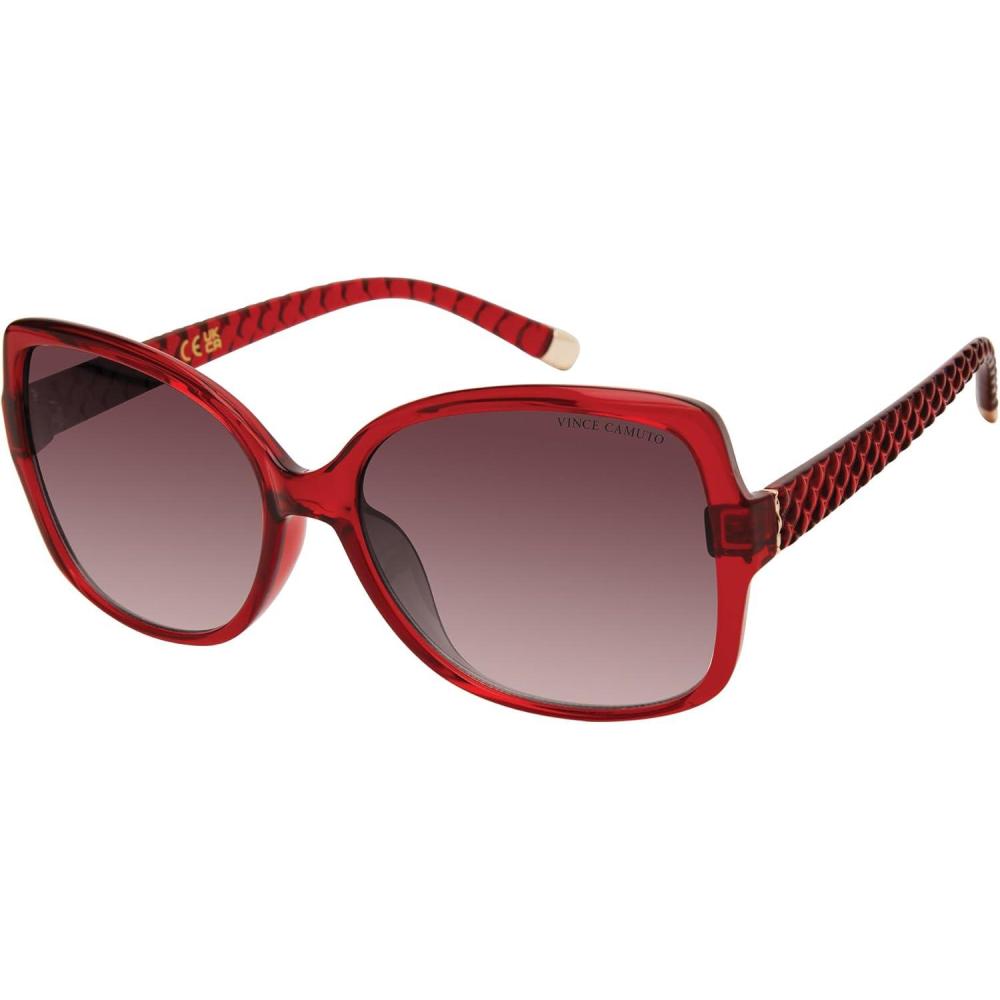 imageVince Camuto Womens Vc1086 Butterfly 100 Uv Protective Rectangular Sunglasses Luxe Gifts for Her 59 MmRed
