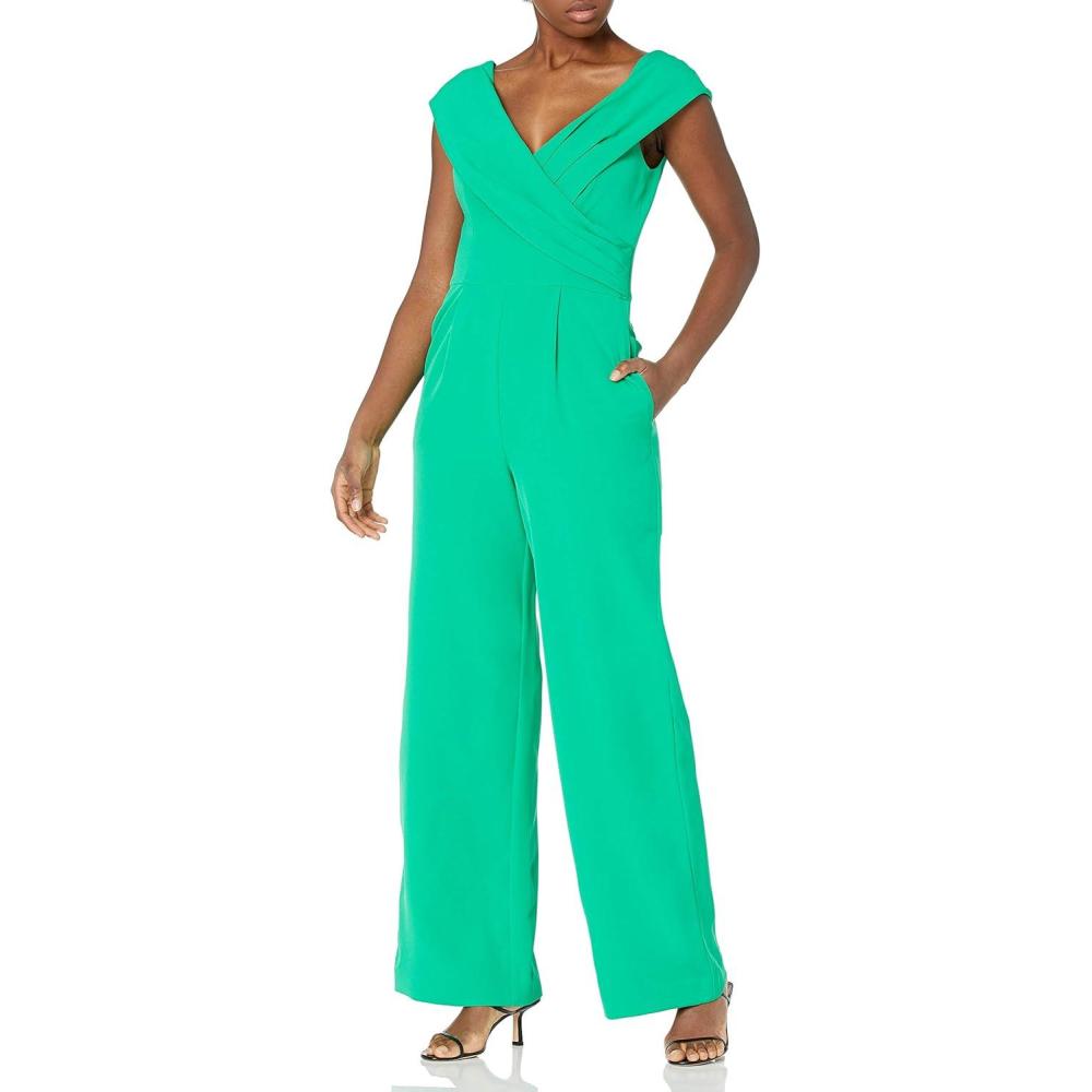 imageVince Camuto womens Bodice Double Lined Offtheshoulder JumpsuitGreen