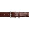 Vince Camuto Belts Men | Black Belt with Edge Stitch Detailing and a Nickle Finish Belt Buckle(Dark Tan)