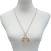 Vince Camuto Gold Tone Circle Pendant Necklace with Glass Crystal Stones