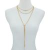 Vince Camuto Gold Tone Long Multi Layer Chain Necklace, 16″, 18″