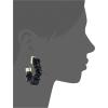 Vince Camuto Goldtone Faux Leather Black Open Hoop Earrings