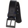 Vince Camuto Mens Jean Belt | Black Belt | Genuine Leather Belt | Black Finish Belt Buckle(Black)