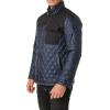 Vince Camuto Men’s Quilted Mix Media Jacket(Blue)