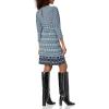 Vince Camuto Women’s Casual Stretch Printed Dress(Blue)