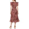 Vince Camuto Women’s Casual Tiered Skirt Printed Dress(Berry)