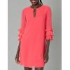 Vince Camuto Women’s Chiffon Float Dress with Pleated Sleeve(Coral)