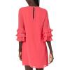 Vince Camuto Women’s Chiffon Float Dress with Pleated Sleeve(Coral)