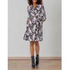 Vince Camuto Women’s Collared V-Neck Knee Length Wrap Dress(Navy Muti)
