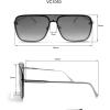 Vince Camuto Women’s Glamorous 100% UV Protective Square Sunglasses(Silver & Blue)