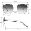 Vince Camuto Women’s Glamorous 100% UV Protective Square Sunglasses(Silver & Grey)