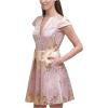 Vince Camuto Women’s Jacquard Cap Sleeve Fit and Flare(Blush)