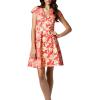 Vince Camuto Women’s Jacquard Cap Sleeve Fit and Flare(Pink)
