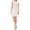 Vince Camuto Women’s Lace Fit and Flare Dress(Flare Ivory)
