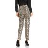 Vince Camuto Women’s Leopard Jacquard Side Zip Slim(Rich Black)