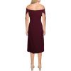 Vince Camuto Women’s Off The Shoulder Sheath Dress(Wine)