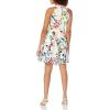 Vince Camuto Women’s Printed Scuba Fit and Flare Dress with Combo Godets(Ivory)