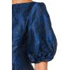 Vince Camuto Women’s Puff Sleeve Boat Neck Jaquard Mini Dress(Navy)