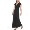 Vince Camuto Womens Short Sleeve V-neck Twist Front Summer Jumpsuit(Black)