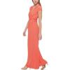 Vince Camuto Womens Short Sleeve V-neck Twist Front Summer Jumpsuit(Coral)