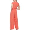 Vince Camuto Womens Short Sleeve V-neck Twist Front Summer Jumpsuit(Coral)