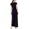 Vince Camuto Womens Short Sleeve V-neck Twist Front Summer Jumpsuit(Marine Navy)