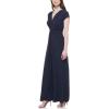 Vince Camuto Womens Short Sleeve V-neck Twist Front Summer Jumpsuit(Navy)