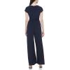 Vince Camuto Womens Short Sleeve V-neck Twist Front Summer Jumpsuit(Navy)