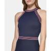 Vince Camuto Women’s Sleeveless Halter Neck Skater Mini Dress(Navy)