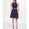 Vince Camuto Women’s Sleeveless Halter Neck Skater Mini Dress(Navy)