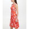 Vince Camuto Womens Sleeveless High Neck Twist Front Midi Dress(Red)