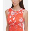 Vince Camuto Womens Sleeveless High Neck Twist Front Midi Dress(Red)